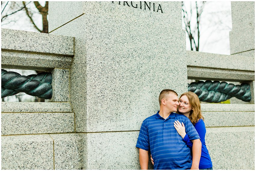 Virginia Photographer Washington DC Cherry Blossom Engagement Session Memorials National Mall Spring Engaged Couple Love