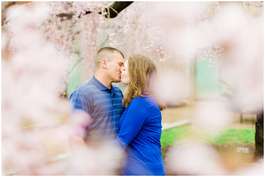 Virginia Photographer Washington DC Cherry Blossom Engagement Session Memorials National Mall Spring Engaged Couple Love