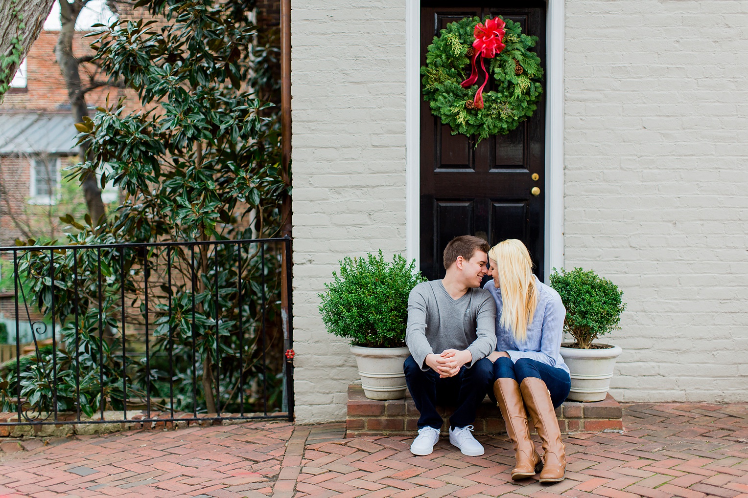 Old Town Alexandria Winter Engagement Photography